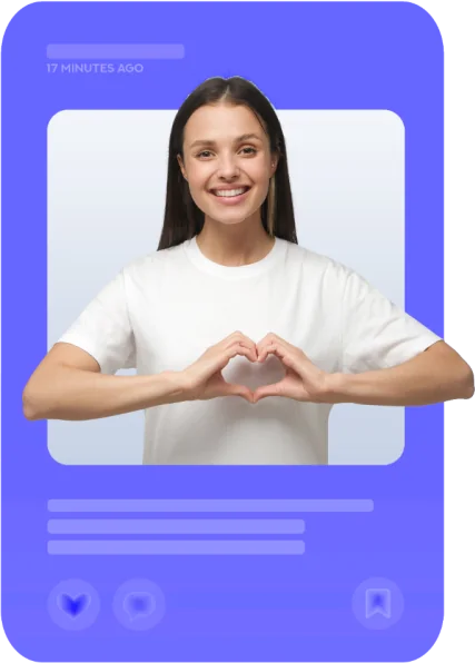 Creadora haciendo un corazón con las manos