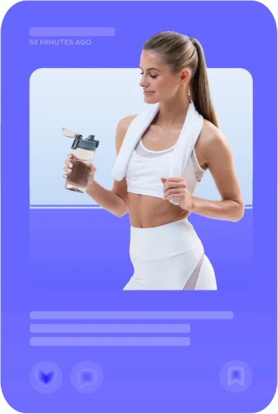 Creadora deportista con botella de agua