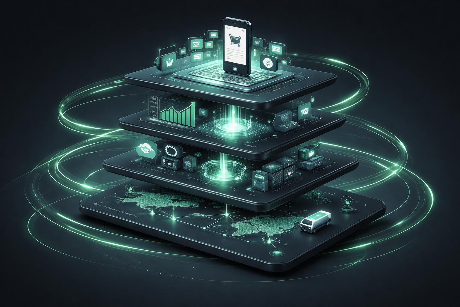 Ilustración conceptual del grado de madurez del comercio electronico en chile