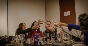 Brindis en una mesa de Vino & lo que se viene, el encuentro de cierre de año ecommerce de Canal Cero