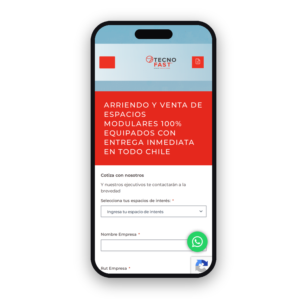 Pantalla del sitio de Tecnofast